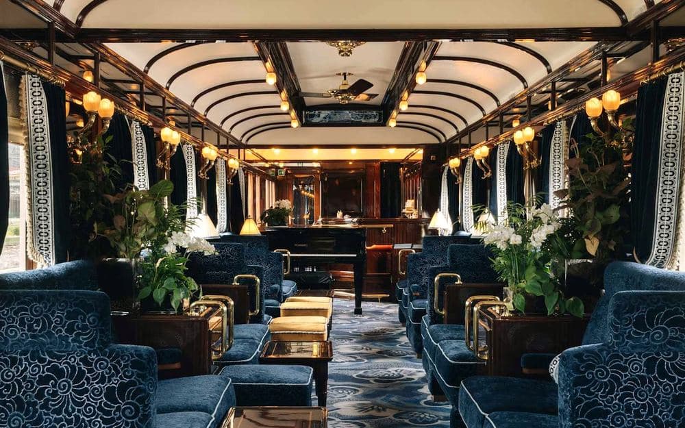 The lounge car of a private rail journey